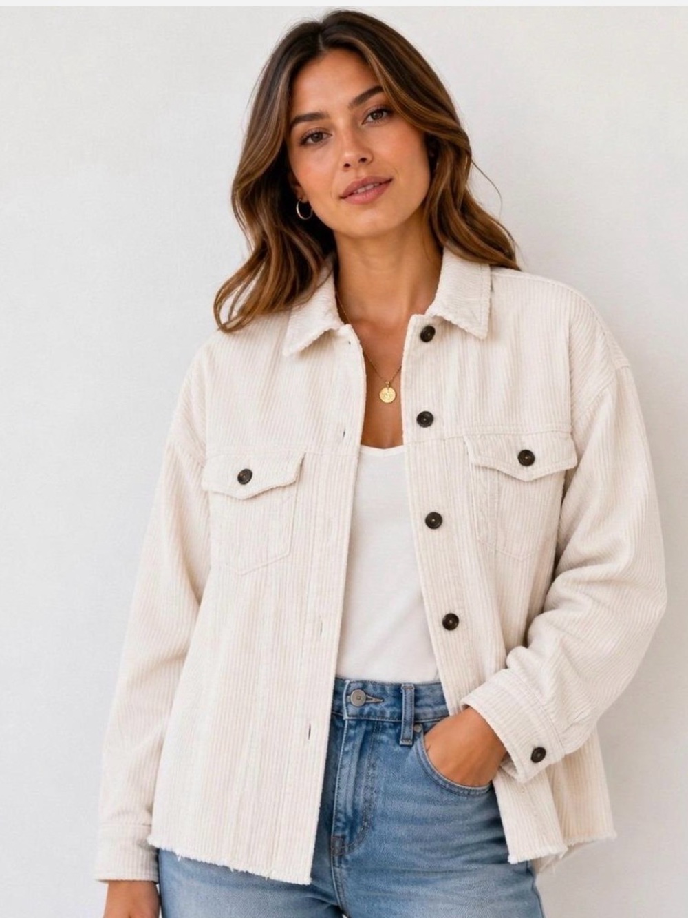 Zara Women's Cream Corduroy Jacket